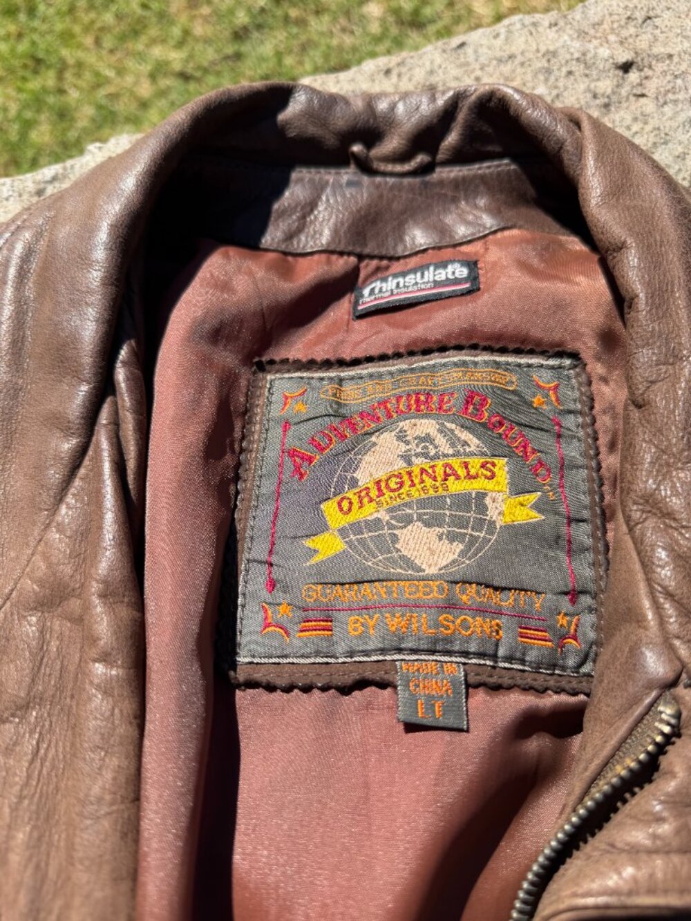 Wilsons Adventure Bound Genuine Leather Thinsulate Bomber Jacket Men's LT - Picture 6 of 13